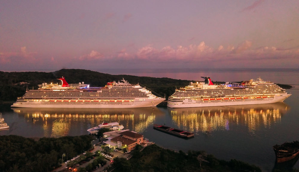 cruise ships in the bay