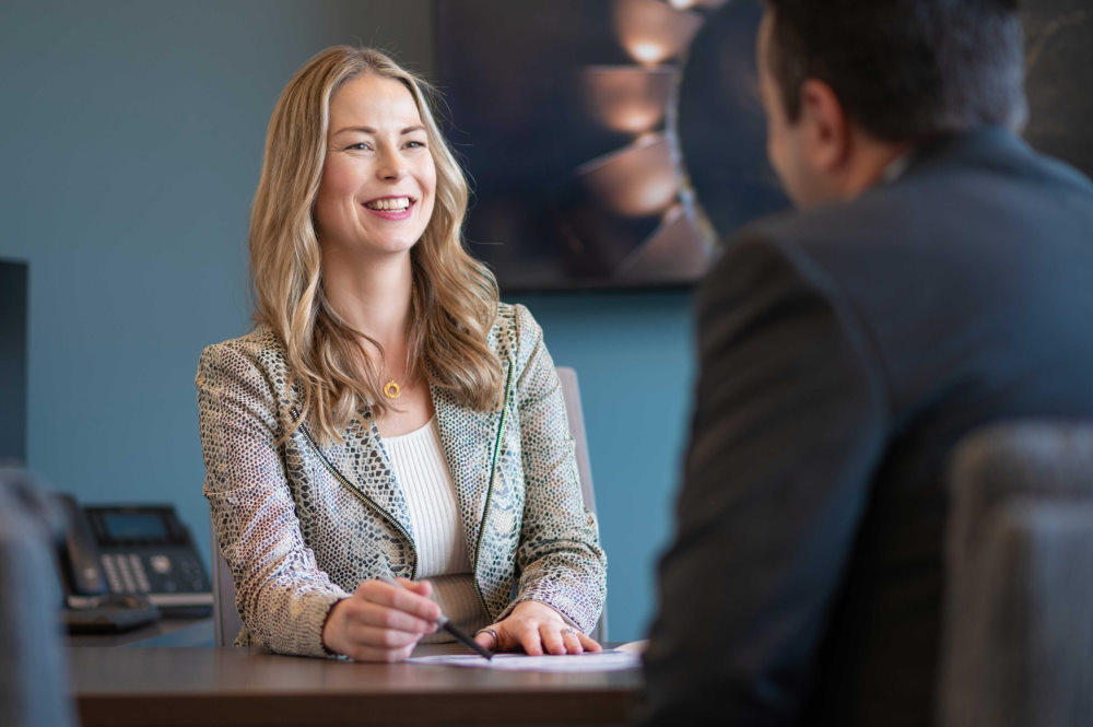 Emily in a meeting